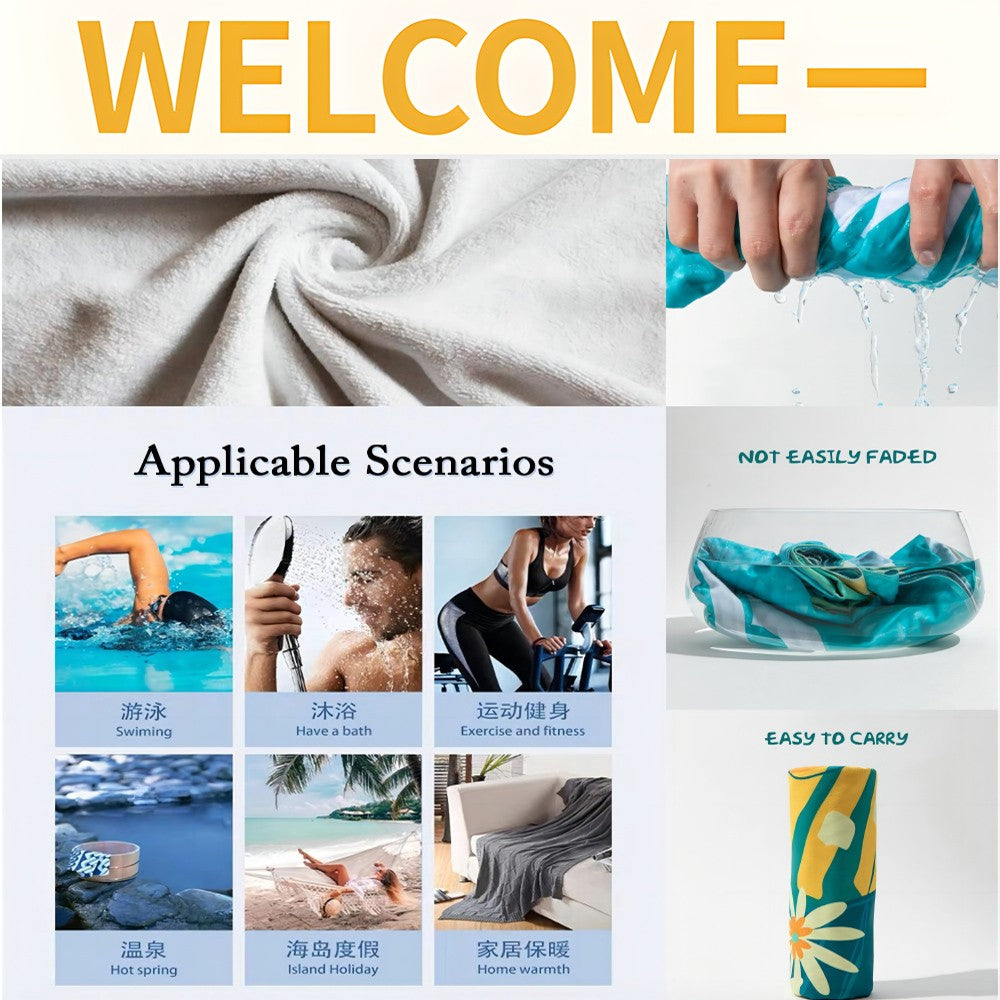 Gamer Albedo Anime Sexy Girls Anime Beach Swimming Towel Soft Absorbent Washcloth Children's Gifts For Kids Travel Camping Gym