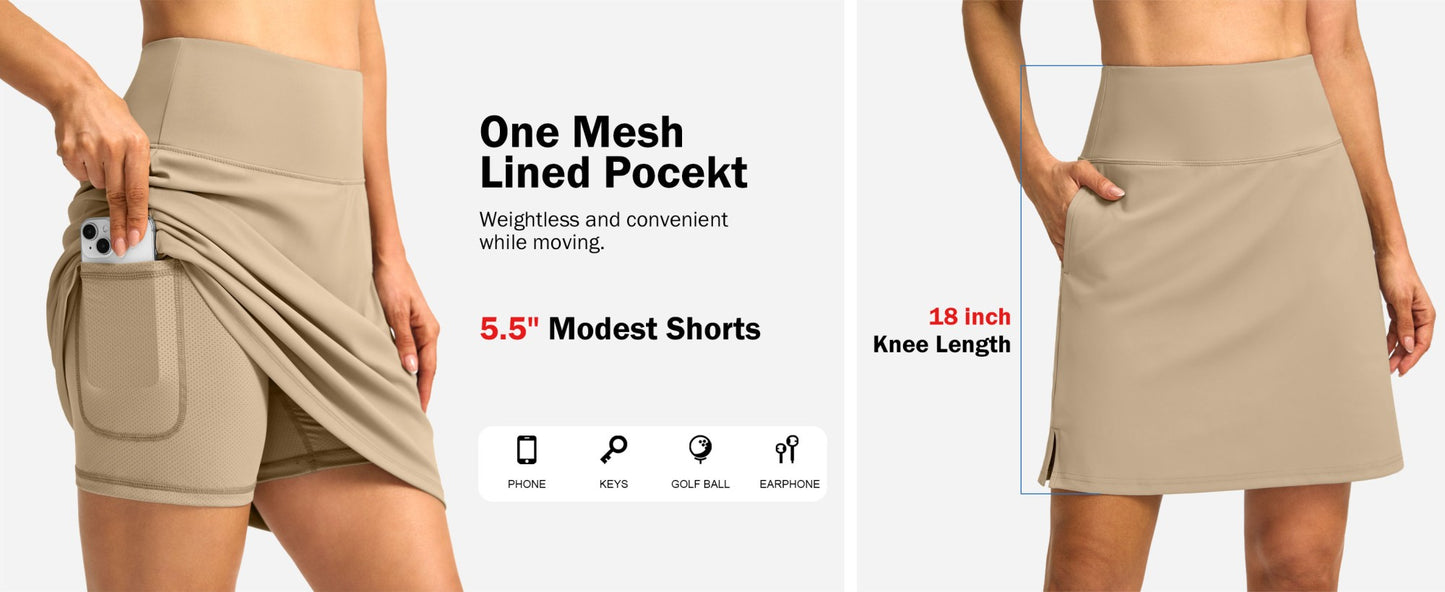 1Pcs/2025 Trending Golf Skirts: Knee-Length Athletic Styles Harajuku Kawaii Tennis & Yoga Skirts Breathable Premium Fabric