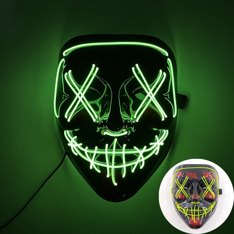 Cool Neon Light up Fox Mask Men Luminous Disguise Masks Glow in the Dark Cosplay Costume Trick or Treat Decoration