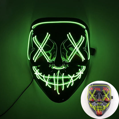 Cool Neon Light up Fox Mask Men Luminous Disguise Masks Glow in the Dark Cosplay Costume Trick or Treat Decoration
