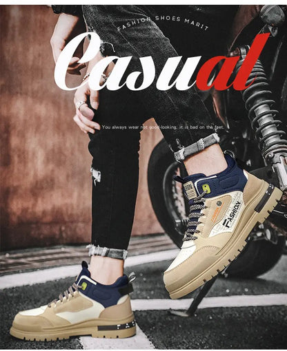Tênis Masculino Casual de Outono Vulcanizado, Tênis Esportivo Masculino para Caminhada, Tênis Masculino para Área Externa, Tênis Masculino com Sola Macia para Caminhada