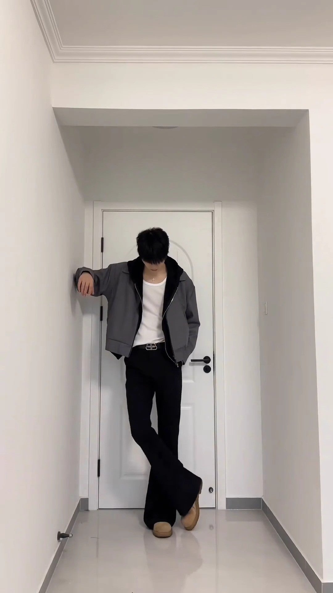 Cleanfit Extended Length Men's Jeans High Waist Slim Straight Leg Micro Flared Pants Bla Knife  Faionable Tall Size