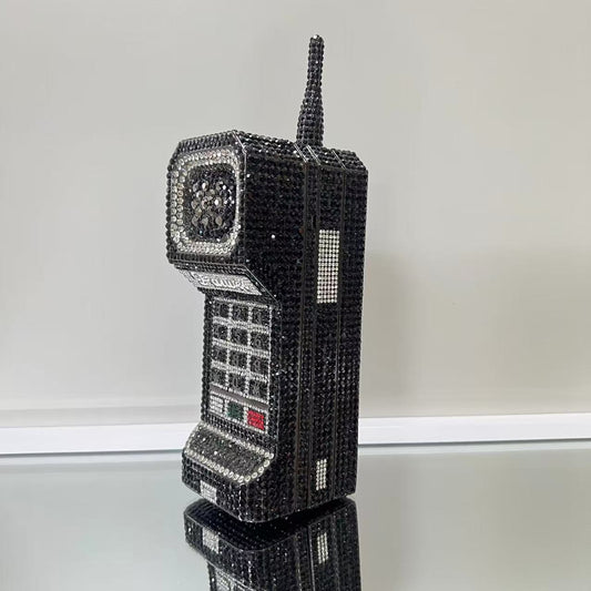 XIYUAN Newest Cellphone Shaped Rhinestone Evening Clutch Purse Luxury Diamond Wedding Party Bag Lady Pink Crystal Bridal Handbag