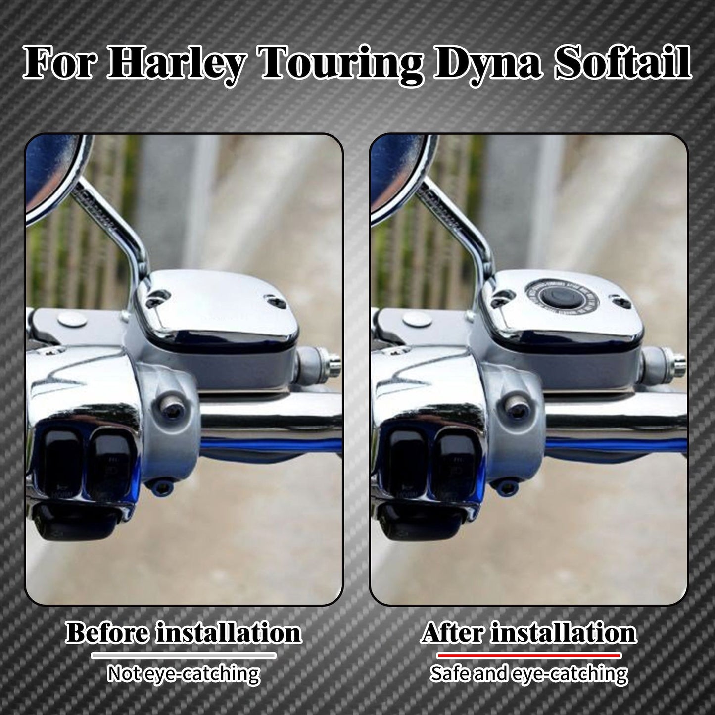 Tampa do cilindro mestre do freio dianteiro para motocicleta Harley Touring Road King Street Glide FLHR FLHT Dyna Fat Bob FXDF Softail FLSTF