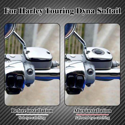 Tampa do cilindro mestre do freio dianteiro para motocicleta Harley Touring Road King Street Glide FLHR FLHT Dyna Fat Bob FXDF Softail FLSTF