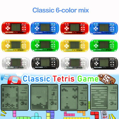 12-100pcs Mini Handheld Game Console Keychain Video Game Party Favors For Kids Birthday Christmas Gifts School Classroom Prizes