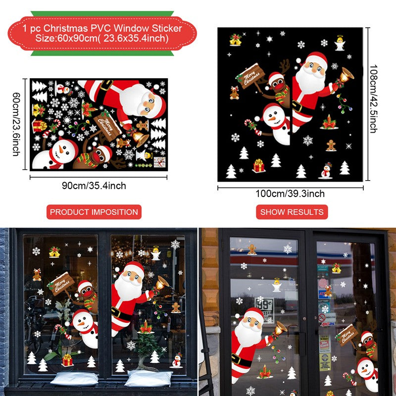 2025 Merry Christmas Wall Sticker Window Glass Merry Christmas Decor for Home Living Room Wall Decor 2026 Happy New Year Sticker