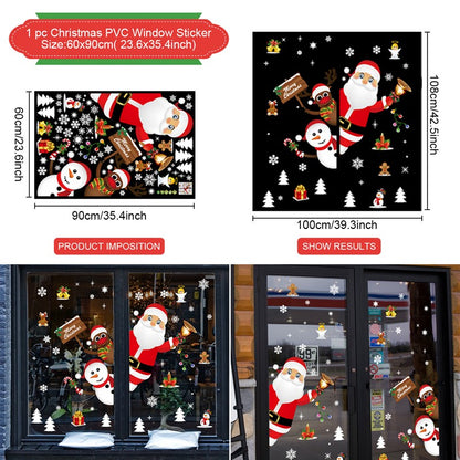 2025 Merry Christmas Wall Sticker Window Glass Merry Christmas Decor for Home Living Room Wall Decor 2026 Happy New Year Sticker