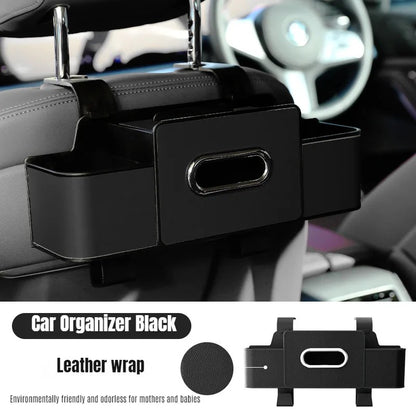 Organizador de Banco Traseiro de Carro Multifuncional Couro Bolsa de Armazenamento Interior de Carro Suporte de Copo de Água Acessórios Automotivos