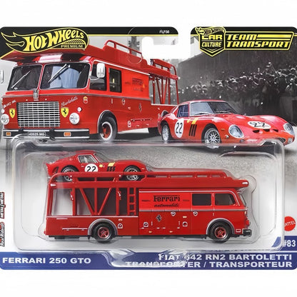 2025 Mattel Hot Wheels Premium Car Culture Team Transport Brinquedos Meninos 1/64 Diecast Ferrari Fiat Lykan Hauler Toyota AE86 Modelo de Carro