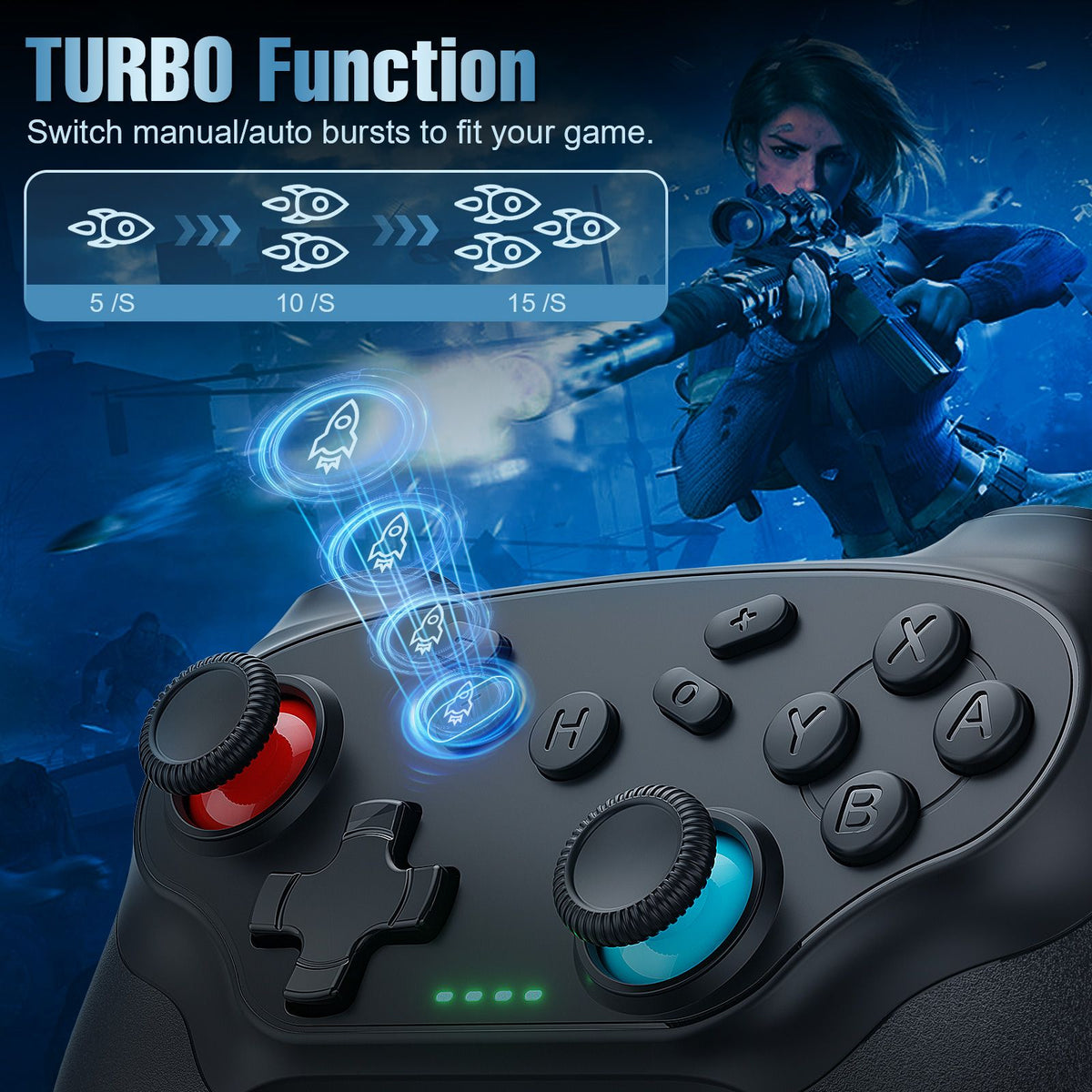 Gamepads For Nintendo Switch/Pc/Ios/Android Wireless Controller Turbo Vibration Game Control Console Remote Accessories