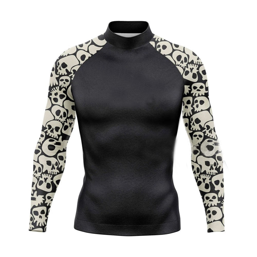 New Men's Surfing Shirt Spray Camo Lycra Rashguard Surf Sportswear Beach UV Swimwear UPF50+ Clothes