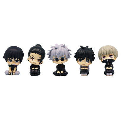 Novo conjunto de 5 peças Jujutsu Kaisen Cute Yuji Itadori Gojo Satoru Q Ver. Bonecos de Ação de PVC Figuras de Anime Modelo Brinquedos Coleção Boneca Presente