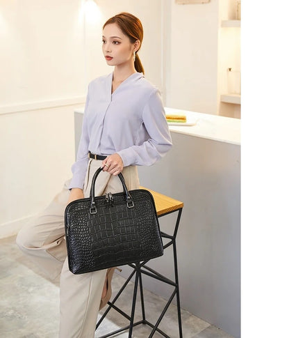 Motaora 2025 Women's Bag Leather Briefcase For 14-inch Laptops Women Professional Business Shoulder Bag Fashion Solid Handbags