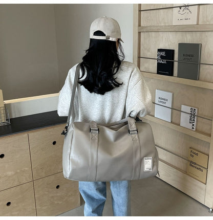 PU Travel Duffel Bag Waterproof Luggage Handbag with Shoes Pocket Weekender Overnight Daypack Dry Wet Sports Shoulder Tote Pack