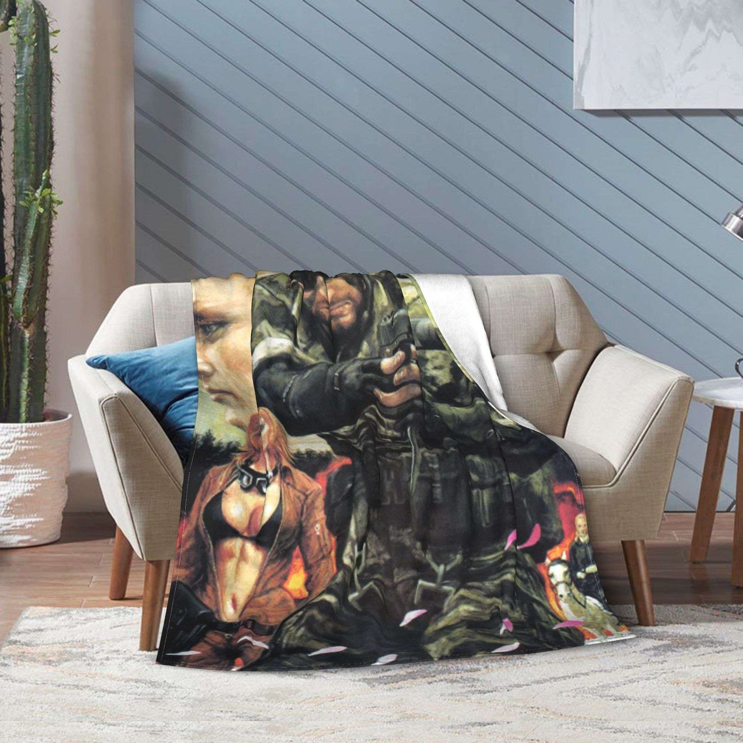 Cobertor Super Macio Infantil Jogo Decorativo Metal Gear Solid Cobertor de Flannel para Cama Sofá Cadeira Macio