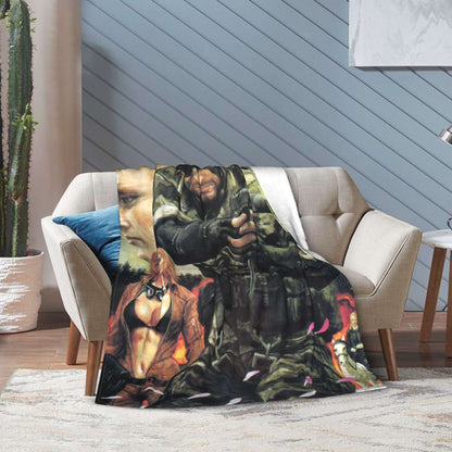 Cobertor Super Macio Infantil Jogo Decorativo Metal Gear Solid Cobertor de Flannel para Cama Sofá Cadeira Macio