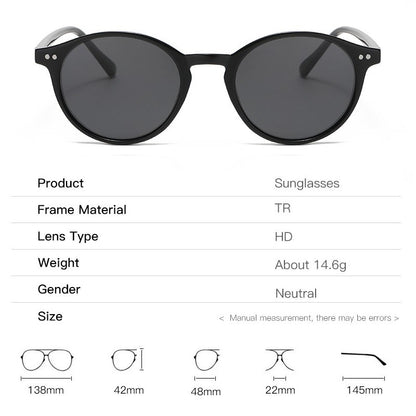 Óculos de Sol Polarizados Redondos Retrô Masculino Feminino Armação Clássica Leopardo Óculos de Sol Fashion Preto Dirigindo Masculino Feminino Goggles UV400