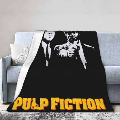 Pulp Fiction Filme Clássico Manta de Flanela Inverno Quente Macia para Estudantes Quarto Aconchegante Colcha de Sofá-Cama