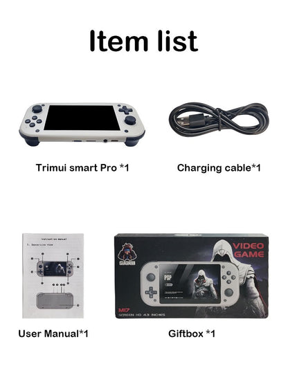 For Trimui M17 Smart Pro Handheld Game Console 4.96''IPS Screen Linux System Joystick RGB Lighting Retro Video Game Player Gift