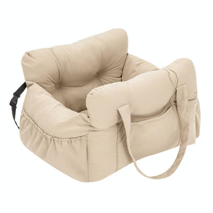 Cadeira de Carro para Cães com Cinto de Segurança - Cama para Pets Antiderrapante para Cães Pequenos, Transportador de Viagem Lavável com Cintas de Segurança para Carro