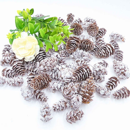 30/50pcs Plastic White Artificial Pinecone Plant Christmas Party Decorations Home Decor Christmas Tree Garland Accessiories