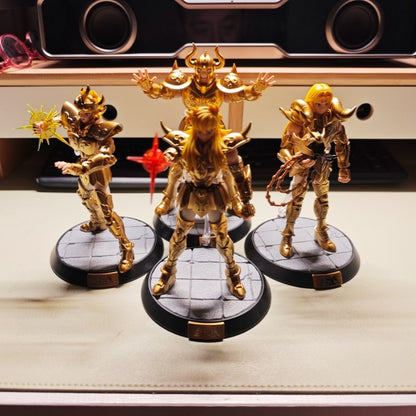 Genuine Blokees Saint Seiya Champion Boneco de Ação Aiolos Touro Aldebaran Pégaso Mu Aiolia Milo Brinquedos Kits de Montagem Presentes