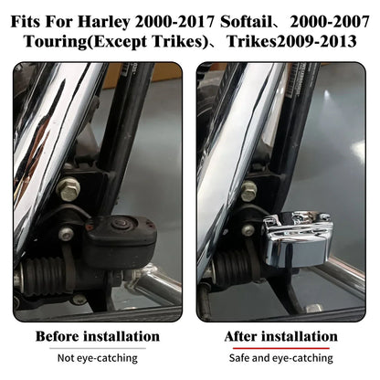 Motorcycle Rear Brake Master Cylinder Cover For Harley Heritage Softail Low Riders FLST 00-17 Touring Road King FLHT 00-07