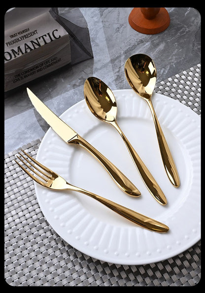 6 Peças de talheres de aço inoxidável 304, conjunto criativo de faca, garfo e colher para bife, para restaurante e hotel, conjunto de talheres de alta qualidade.