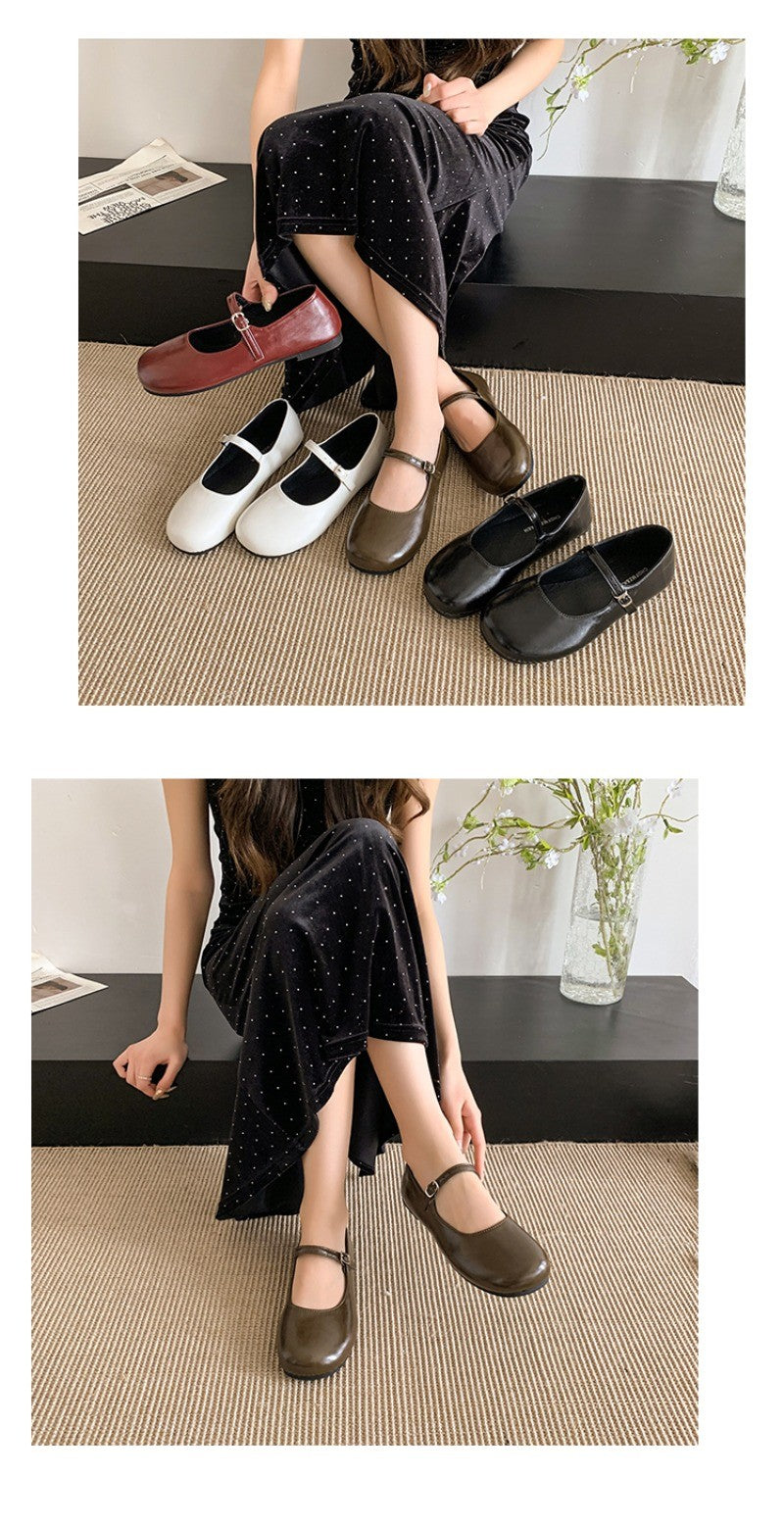 2025 New Elegant Comfortable and Versatile Woman Round Toe Lady Barefoot Flats Elegant Soft Sole Ballerina Party Mary Jane Shoes