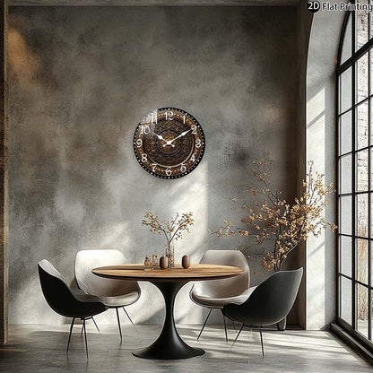 Wooden Silent Wall Clock nate gold wall clock intricate patterns Quartz Analog Clock Farmhouse,Office Idea Christmas Halloween