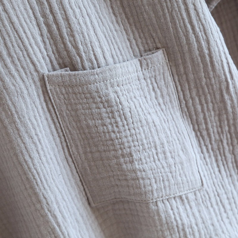 Large Size Kimono Robes with Pocket and Long Pants 2 Pcs Pajamas Set for Men Sleepwear Clothes Cotton Pjamas for Men