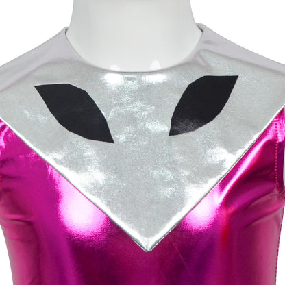 Cyber Alien Laser Reflective Alien Cosplay Dress, Adult and Children's Party Outfit, Including Tentacle Headpiece