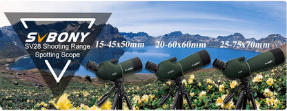 SVBONY 50/60/70/80 Luneta Telescópio Potente com Zoom À Prova D'água Longo Alcance Prisma PORRO para Equipamento de Acampamento de Tiro