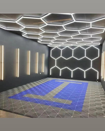 Garage Hexagon LED Light 50000H 6500K Ultra Bright for Home Gym Barbershop Car Detailing Bar Basement Workshop Ceiling Lighting