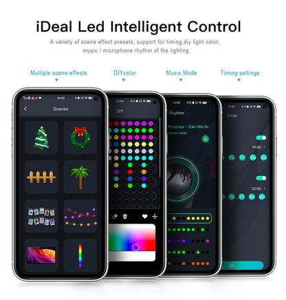 40M Led String RGB Light Smart Outdoor Festoon Party Leather Line IP65 Bluetooth Music Lamp String Fairy Lights Holiday Lighting