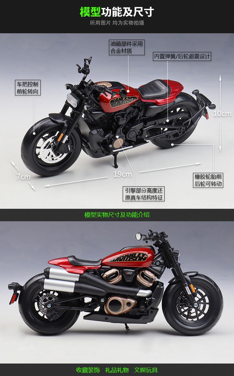Maisto 1:12 Harley 2024 Sportster S Motocicleta Pesada Off-road Simulação Liga Modelo Brinquedo Coleção Peça de Exibição Presente