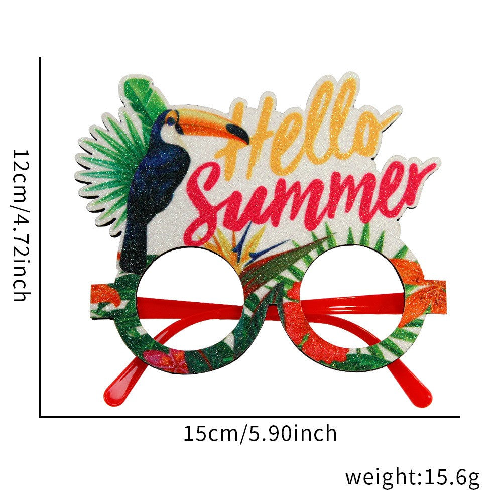 Hawaiian Party Glasses,Summer Flamingo Pineapple Coconut Glasses,Summer Beach Themed Birthday Party Decorations
