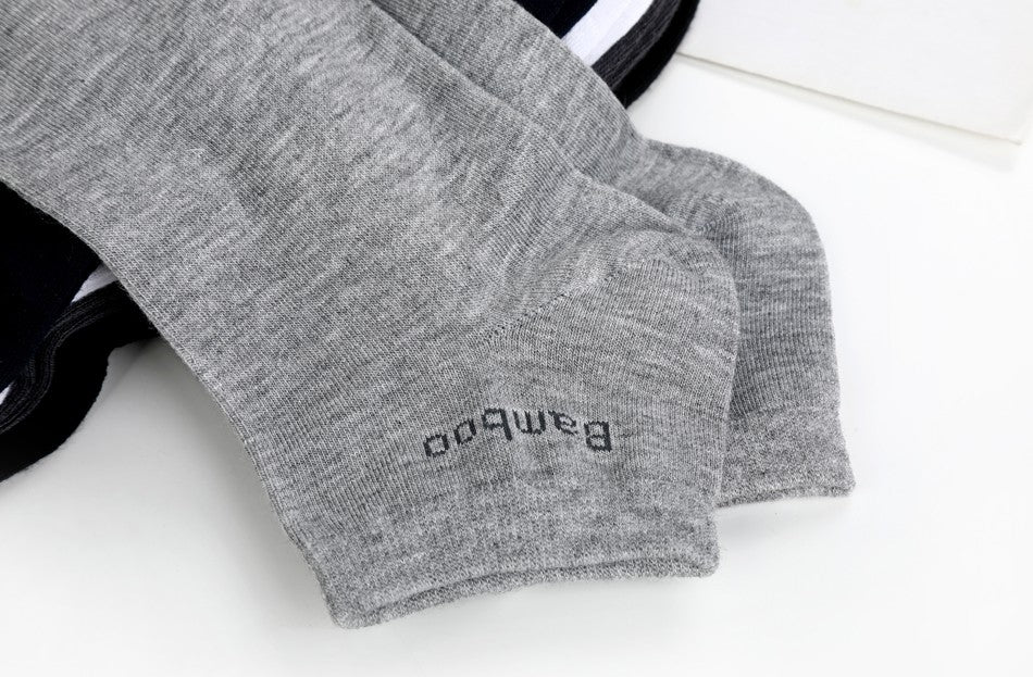 10 Pairs / Pack Men's Bamboo Fiber Socks Short High Quality New Casual Breatheable Anti-Bacterial Man Ankle Socks Men