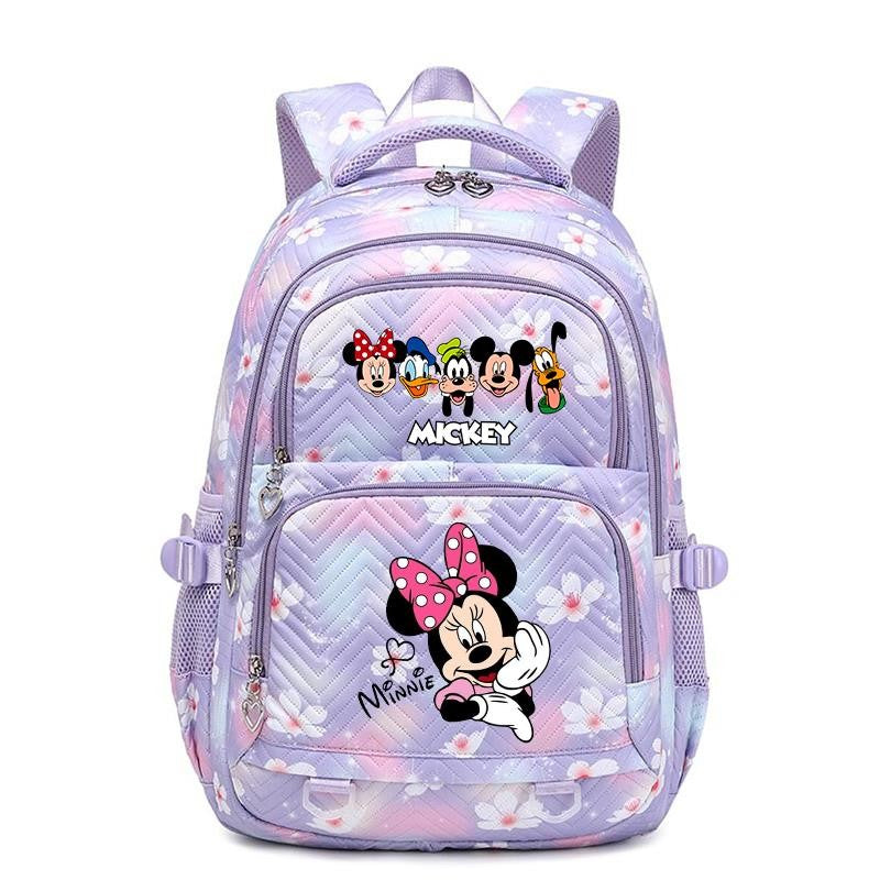 Mochila Mickey Minnie 3 Peças para Meninas e Meninos com Lancheira e Estojo, Mochila Escolar Fofa para Ensino Fundamental e Médio, Presente de Natal