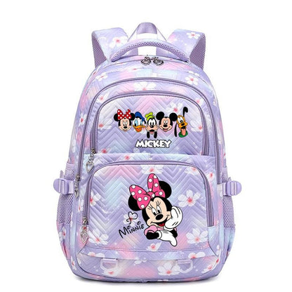Mochila Mickey Minnie 3 Peças para Meninas e Meninos com Lancheira e Estojo, Mochila Escolar Fofa para Ensino Fundamental e Médio, Presente de Natal