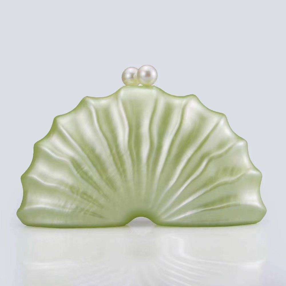 Acrylic champagne shell shape clutch bag Party Prom Stones Handbags Luxury Women Wedding Bridal Clutch Purse Bag