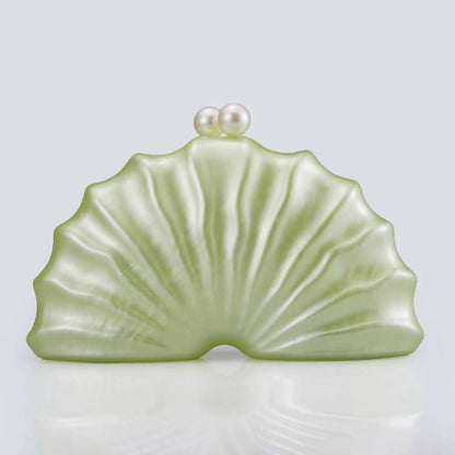 Acrylic champagne shell shape clutch bag Party Prom Stones Handbags Luxury Women Wedding Bridal Clutch Purse Bag