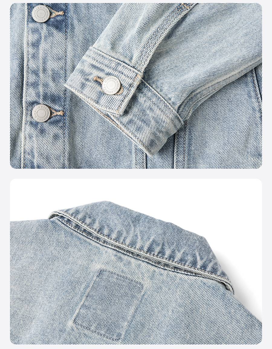 SIMWOOD 2025 Autumn New Oversize 12.5oz Classical Denim Jackets Men Washed Vintage Casual Jacket