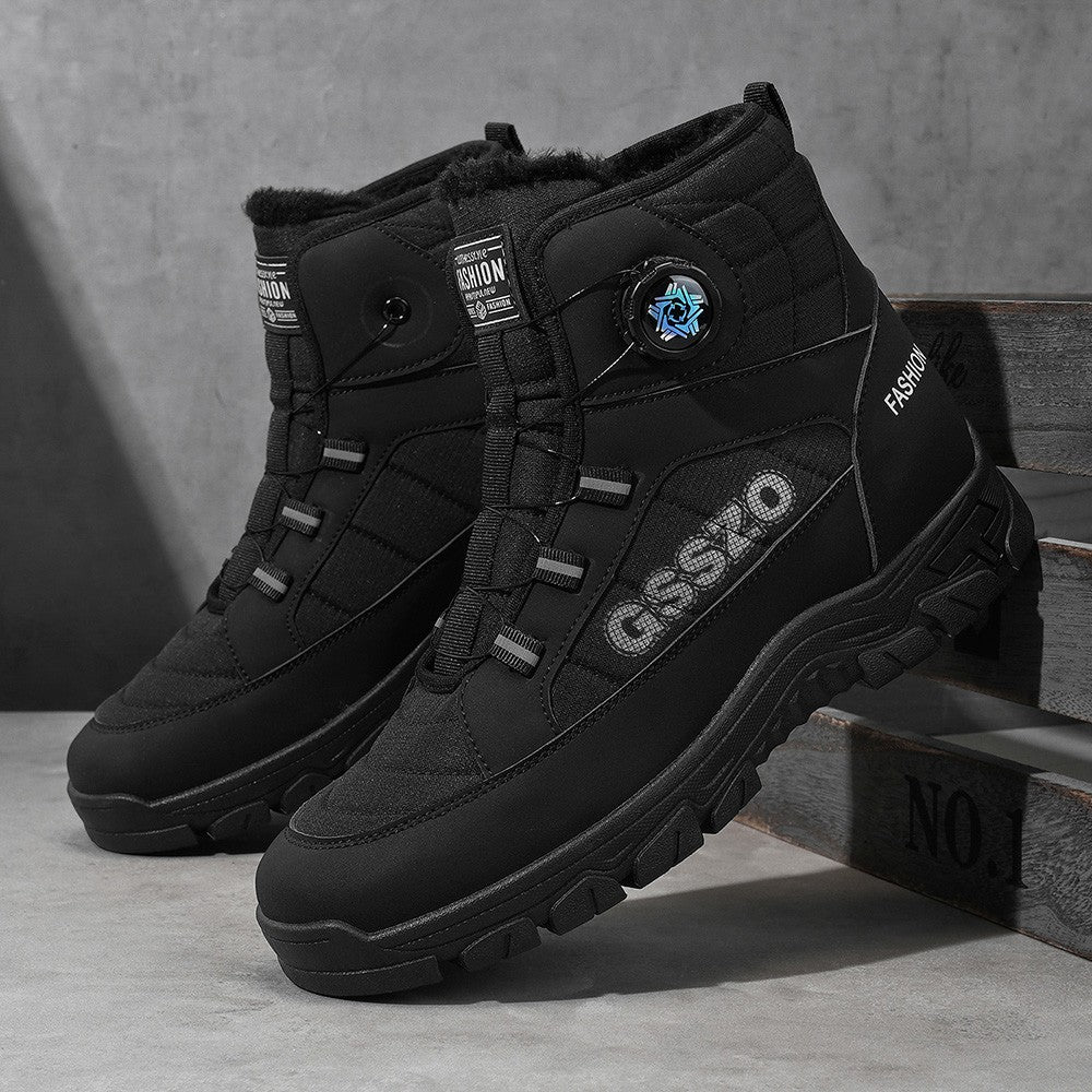 Winter New Swivel Buckle Fleece Waterproof Snow Boots Outdoor Non-slip and Wear-resistant