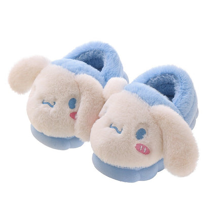 2025 New Winter Warm Cute Cartoon Indoor Mule Soft Non-slip Fluffy Slippers For Kids Teen Boys Girls Children Home Cotton Shoes