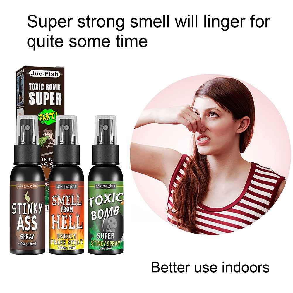 30ml Fart Gag Spray Prank Joke Plastic Terrible Smell Spray Party Supplies Spoof Odor Spray for Adults Kids Halloween Funny Toys