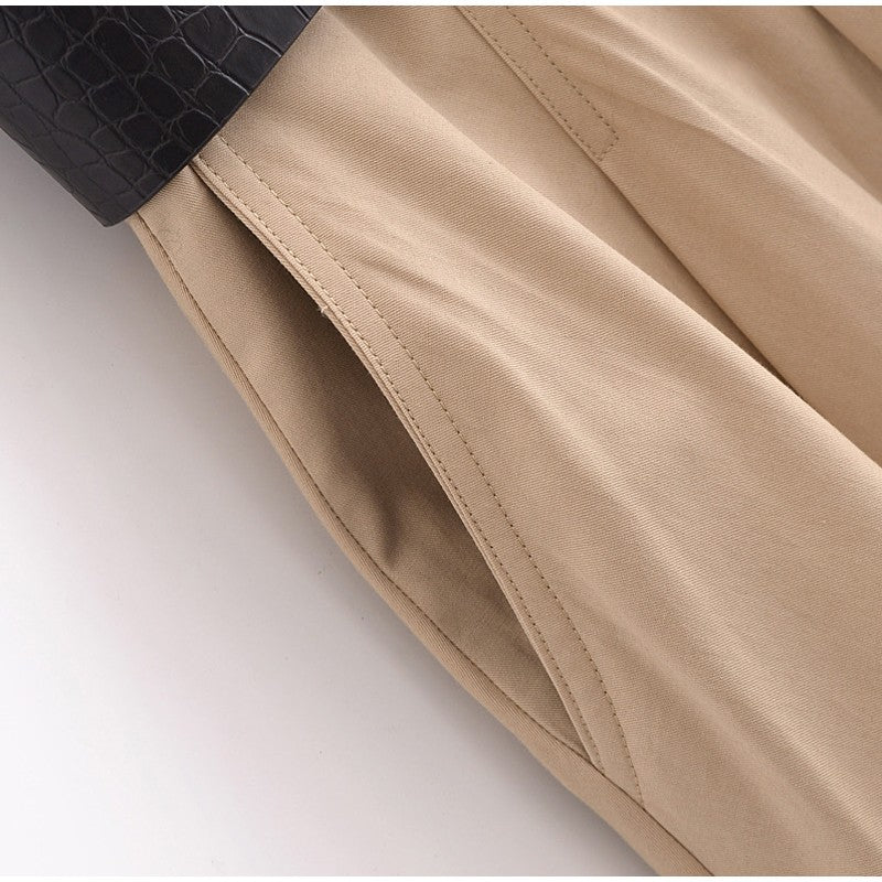 Fashion Patchwork Pleated Long Dress With Belt Women Chic Sleeveless Tank Maxi M