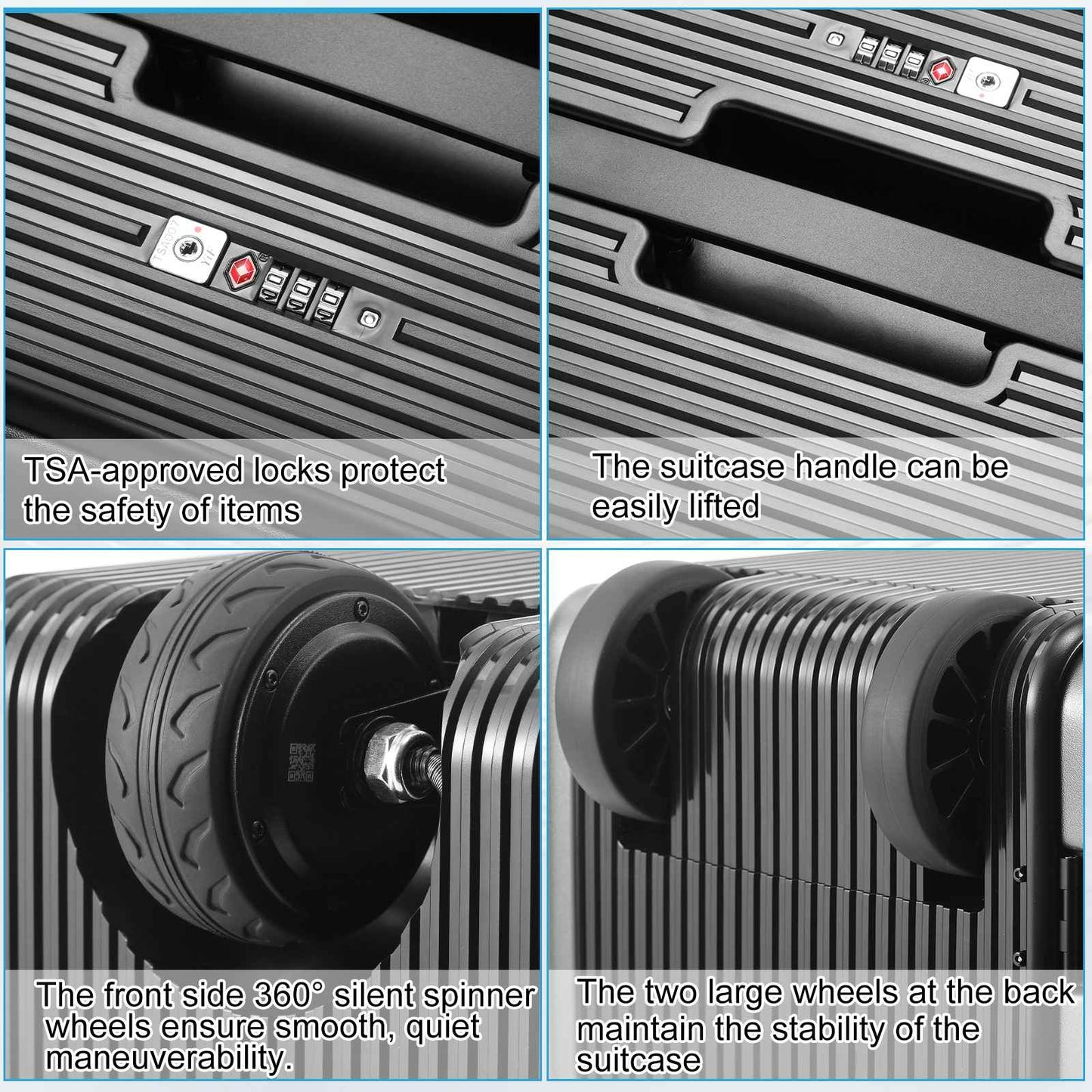 20 Inch Electric Suitcase 40L Large Capacity Boarding Trolley Case With TSA Lock For Men Women Rideable Travel Rolling Luggage