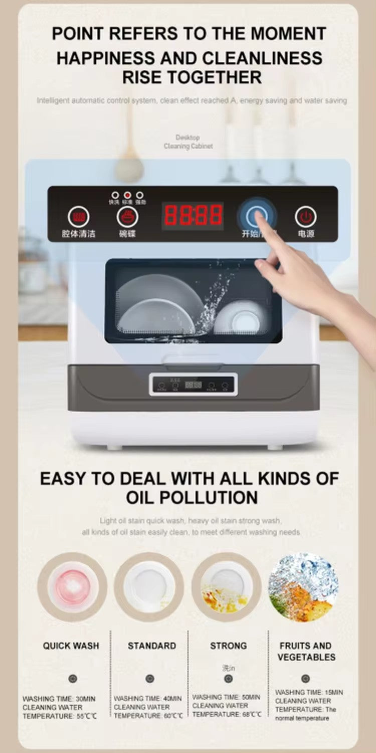 Household Countertop Disinfect Portable Embedded Dishwasher Machine Without Installation